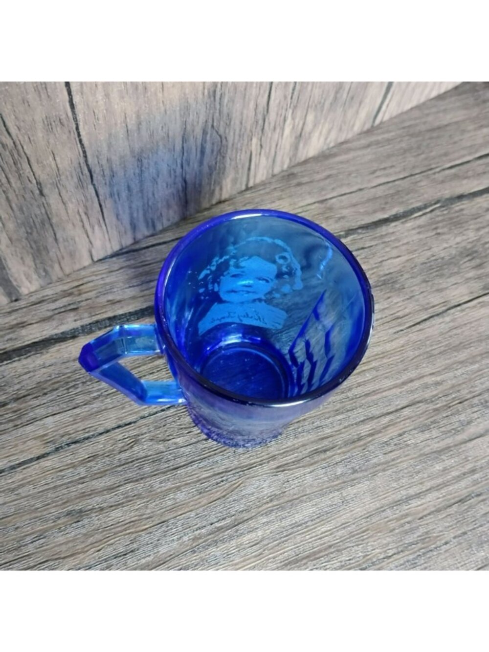 Shirley Temple Cup Cobalt Blue Depression Glass Wheaties Cereal Hazel Atlas Mug - Picture 5 of 8